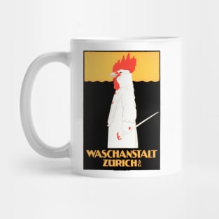 Waschanstalt Zurich Tuxedo Rooster Switzerland Vintage Mug